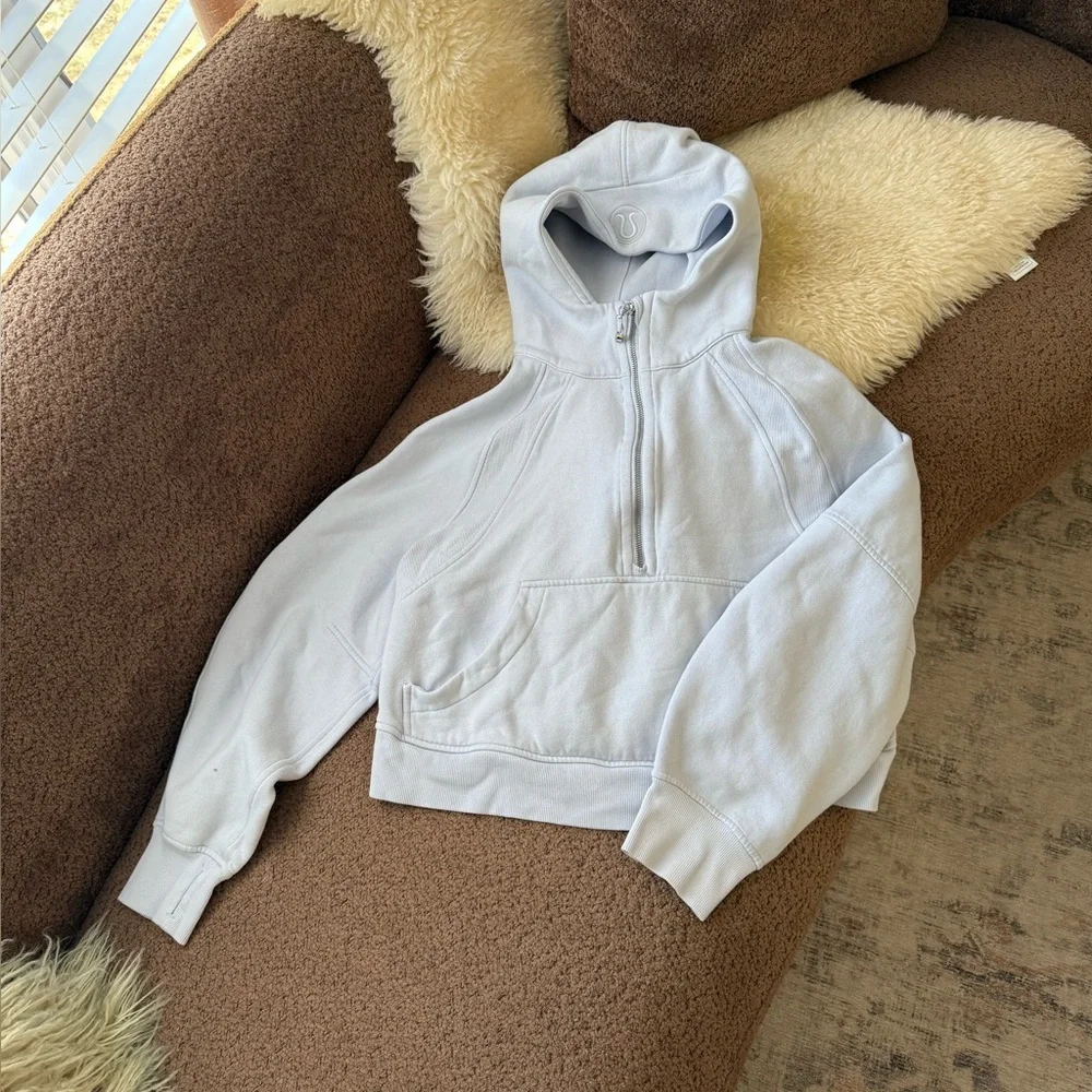 Lululemon Oversized Scuba Half Zip Hoodie in Pastel Blue